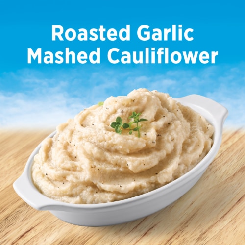 Birds Eye Roasted Garlic Mashed Cauliflower Frozen Vegetable Perspective: left