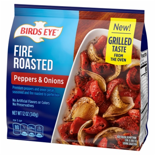 Birds Eye Fire Roasted Peppers & Onions Frozen Vegetables Perspective: left