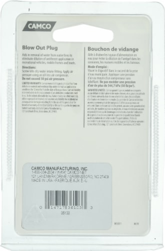 Camco Plastic Blow-Out Plug Perspective: left