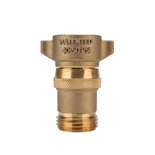 Camco Durable Brass RV Water Pressure Regulator Perspective: left