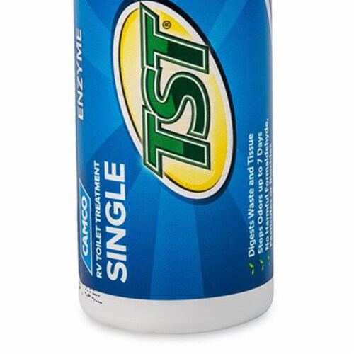 TST Blue Enzyme Toilet Treatment Singles 8-4 oz. Bottles Perspective: left