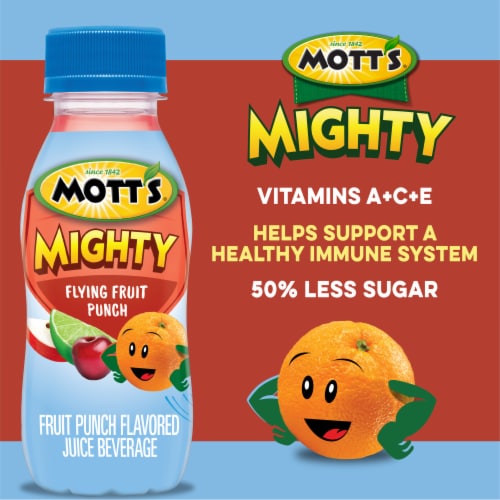 Mott's Mighty Flying Fruit Punch Juice Drink Perspective: left