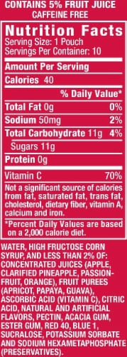 Hawaiian Punch Fruit Juicy Red Pouches 10 Count Perspective: left