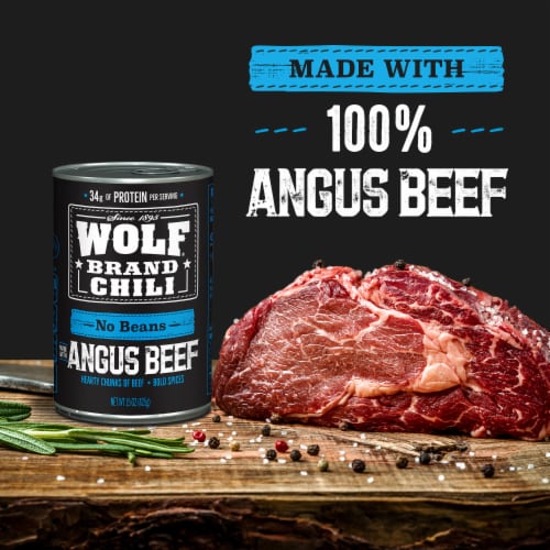 Wolf Brand Angus No Beans Chili Perspective: left