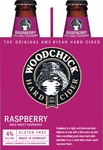 Woodchuck Raspberry Hard Cider Perspective: left