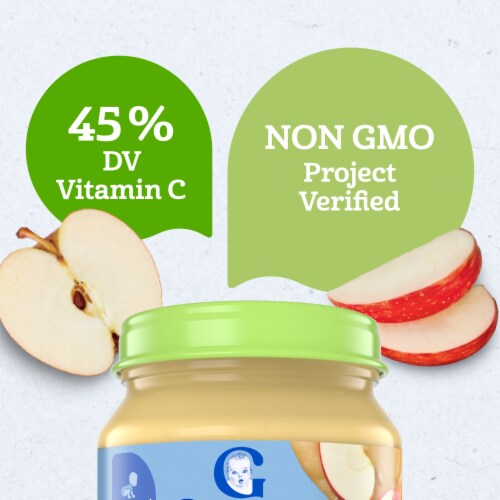 Gerber Organic 1st Foods Apple for Baby Jar Perspective: left