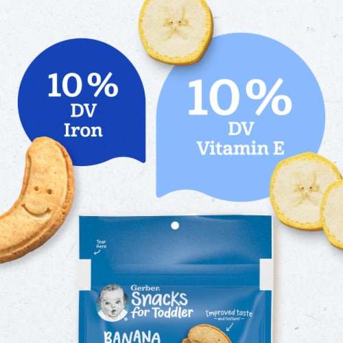 Gerber Toddler Snacks Banana Cookies Toddler Cookies Finger Foods Snacks for Toddlers Perspective: left
