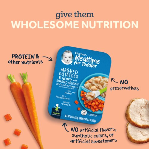 Gerber Mealtime for Toddler Spaghetti Rings in Meat Sauce Toddler Food Perspective: left