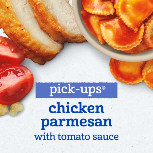 Gerber Pick-Ups Chicken and Parmesan Cheese Ravioli in Tomato Sauce Toddler Meals Tray Perspective: left