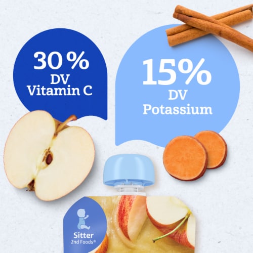 Gerber Toddler Foods Apple Sweet Potato Cinnamon Clean Label Project Pouch Perspective: left