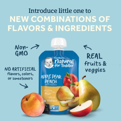 Gerber® Toddler Fruit & Yogurt Peaches & Cream Pouch Perspective: left