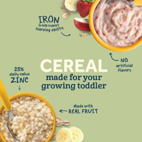 Gerber® Oatmeal & Barley Bananas & Cream Toddler Cereal Perspective: left