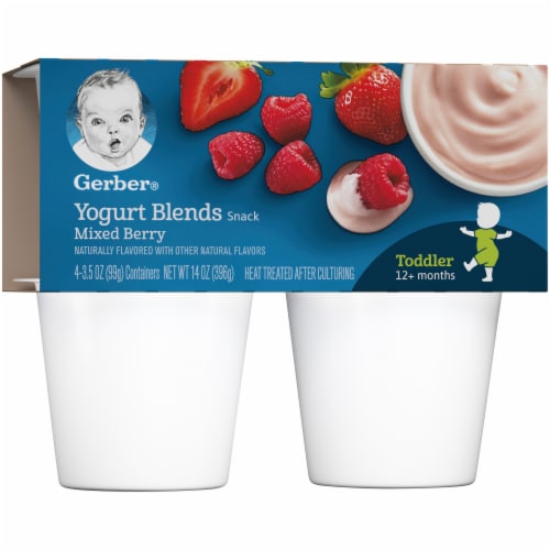 Gerber Yogurt Blends Mixed Berry Toddler Snack Perspective: left