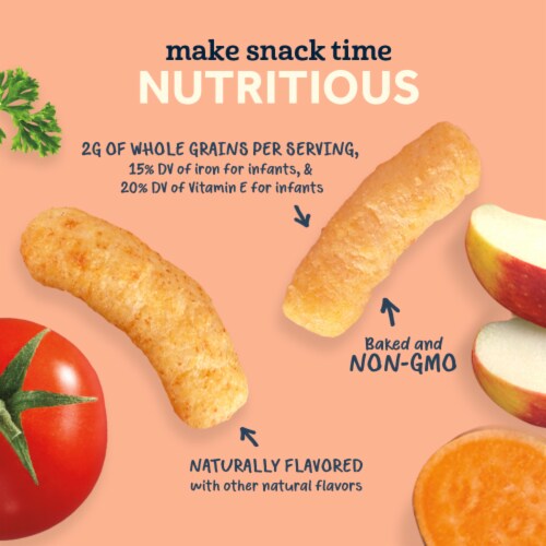 Gerber Snacks for Baby Lil Crunchies Baked Grain Vanilla Maple Perspective: left