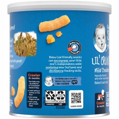 Gerber® Lil' Crunchies® Mild Cheddar Baked Grain Baby Snack Perspective: left