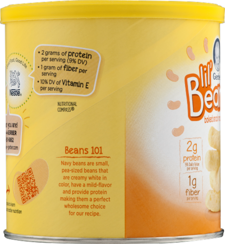 Gerber Lil' Beanies Original Baked Snack with Beans Perspective: left