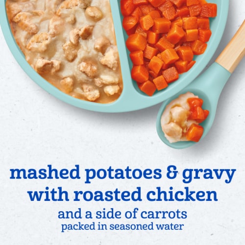 Gerber Toddler Food Mashed Potatoes & Gravy with Chicken Mealtime for Toddler Perspective: left