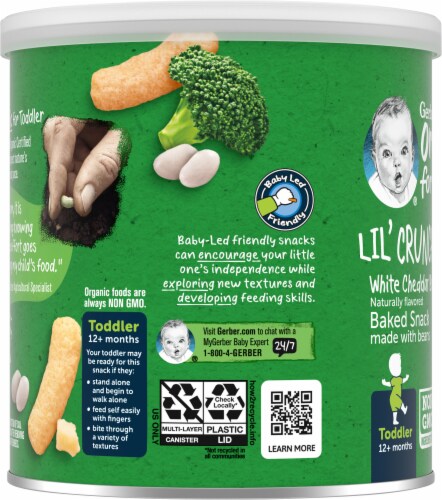 Gerber® Organic Lil' Crunchies White Cheddar Broccoli Baked Snack Perspective: left