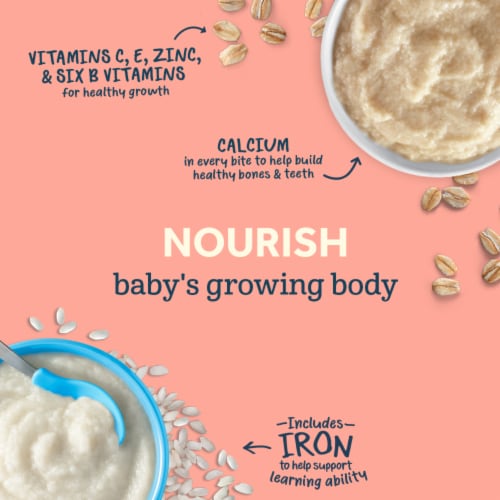Gerber® Lil' Bits® Oatmeal Banana Strawberry Stage 2 Cereal Perspective: left