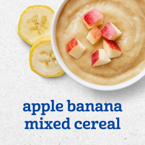 Gerber Stage 2 Baby Food Apple Banana Mixed Cereal Puree Tubs Baby Cereal Perspective: left