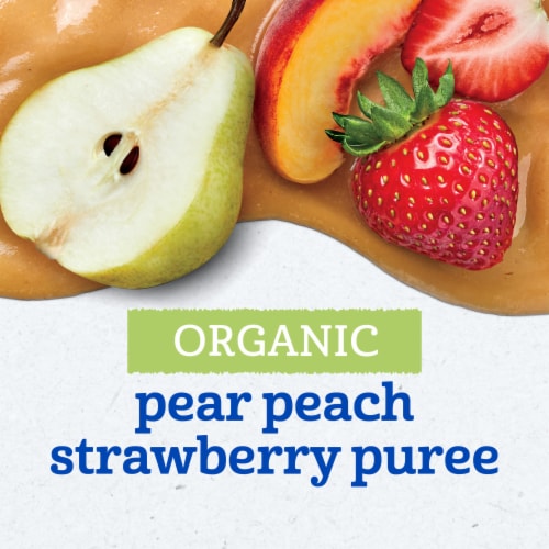 Gerber 2nd Foods Organic Pear Peach Strawberry Perspective: left