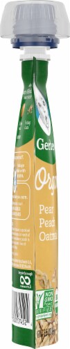 Gerber 2nd Food Organic Pear Peach Oatmeal Pouch Perspective: left