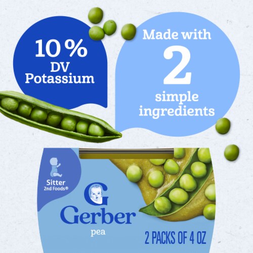 Gerber 2nd Foods for Baby Natural Food Pea Perspective: left