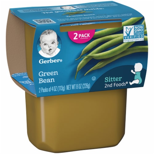 Gerber 2nd Foods Green Bean Stage 2 Baby Food Perspective: left