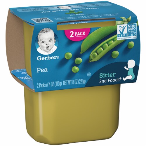 Gerber 2nd Foods Pea Stage 2 Baby Food Perspective: left