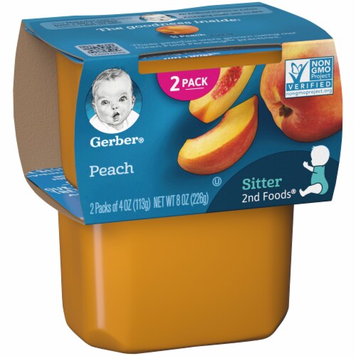 Gerber 2nd Foods Peach Baby Food Perspective: left