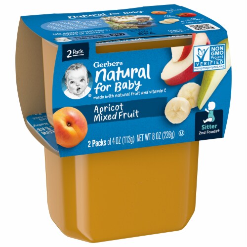 Gerber® 2nd Foods Apricot Mixed Fruit Stage 2 Baby Food Perspective: left