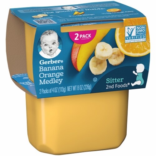 Gerber 2nd Foods Banana Orange Medley Baby Food Perspective: left