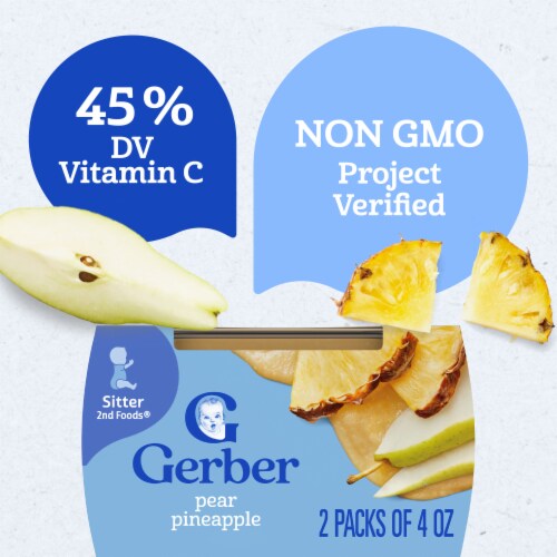Gerber 2nd Foods for Baby Natural Food Pear Pineapple Perspective: left