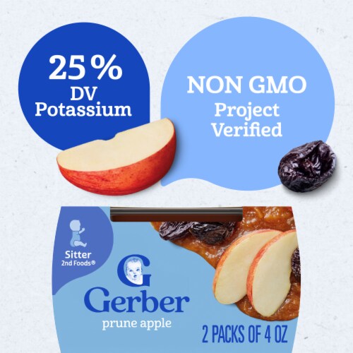 Gerber 2nd Foods Natural for Baby WonderFoods Baby Food Prune Apple Tubs Perspective: left