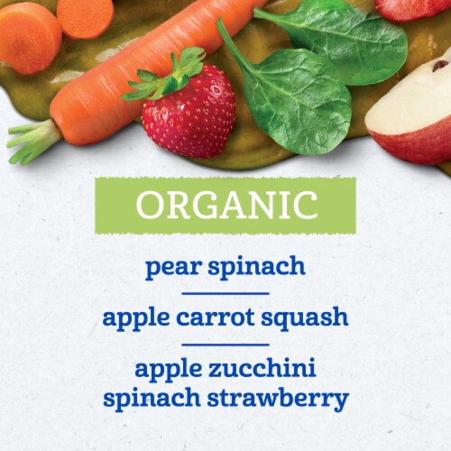 Gerber 2nd Foods Organic for Baby Fruit & Veggie Variety Pack Pouch Perspective: left