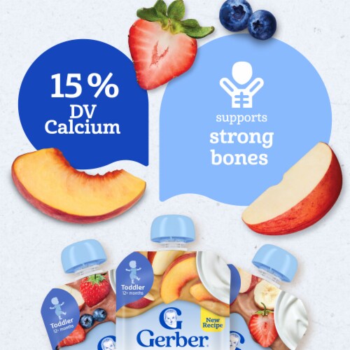 Gerber Fruit & Yogurt Toddler Food Variety Pack Pouches Perspective: left