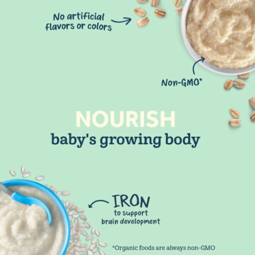 Gerber® 2nd Foods Organic Oatmeal Banana Stage 2 Cereal Perspective: left