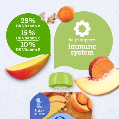 Gerber Organic for Toddler WonderFoods Mango Peach Carrot Sweet Potato Oatmeal Pouch Perspective: left