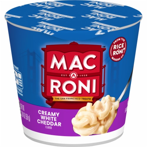 Mac-A-Roni™ Macaroni and Cheese Creamy White Cheddar Cups Perspective: left