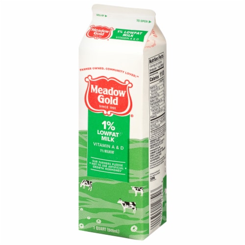 Meadow Gold 1% Lowfat Milk Perspective: left