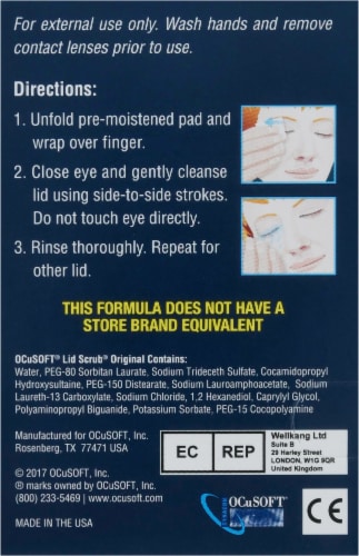 OCuSOFT® Lid Scrub® Original Eyelid Cleanser Premoistened Pads Perspective: left