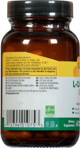 Country Life L-Carnitine 500 mg Vegan Capsules Perspective: left