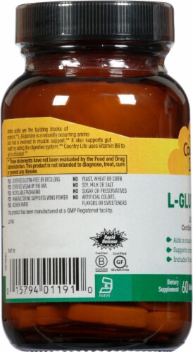 Country Life L-Glutamine Tablets 1000 mg Perspective: left
