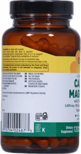 Country Life® Calcium Magnesium Vitamin D Complex Vegetarian Capsules Perspective: left