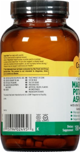 Country Life® Magnesium Potassium & Aspartate Thin Tablets Perspective: left