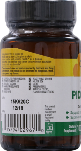 Country Life Zinc Picolinate 25 mg Tablets Perspective: left