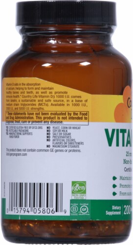 Country Life® Vitamin D3 Softgels 1000IU Perspective: left