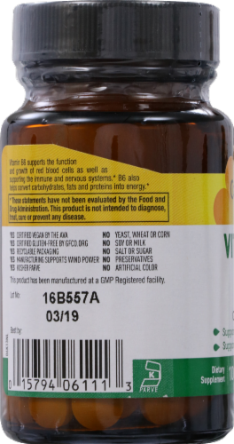 Country Life Vitamin B6 Tablets 100mg 100 Count Perspective: left