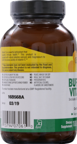 Country Life Buffered Vitamin C Tablets 1000mg 100 Count Perspective: left