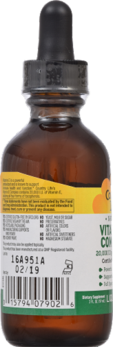 Country Life Natural Vitamin E Complex Liquid Supplement Perspective: left